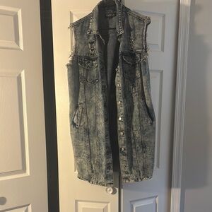 Distressed Denim Vest